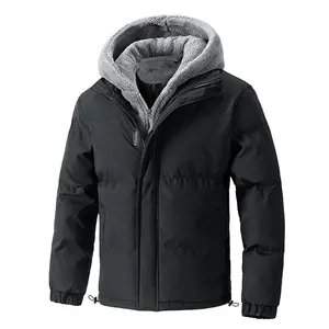 Plus-Size Men’s Winter Outerwear - Fleece Cotton Jacket Hooded, Warm Cold-Resistant Padded Coat for Daily & Outdoor Menswear Stylish jackets heated jacket zip jackets winter clothes