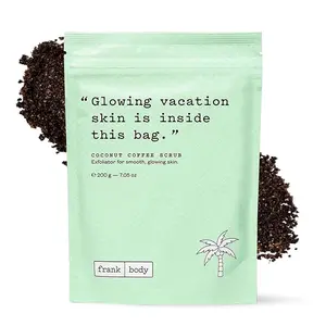Frank Body Coconut Coffee Scrub Firms, Tones, and Brightens with Coffee Grinds,  Coconut Oil & Grapeseed Oil - Exfoliant