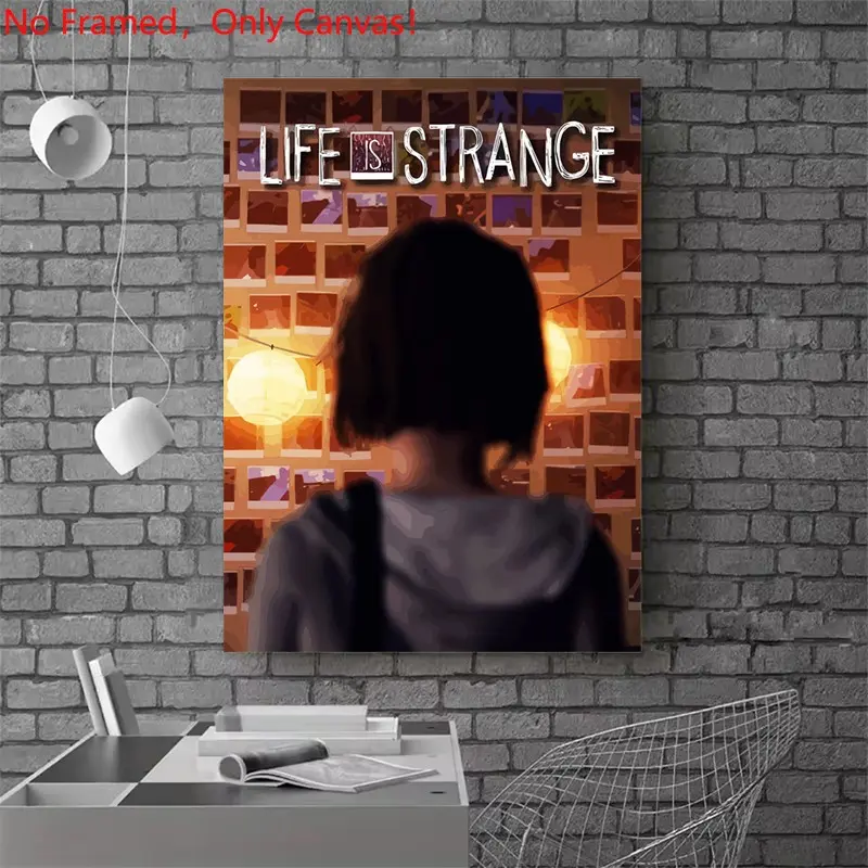 1 piece/set frameless canvas painting print poster, Game Poster art, Life is Strange game poster, gift for Video games loves, bedroom, living room, Living Room Decorations, mural, wall decoration, room decor, Home Wall Decor