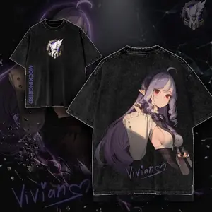Vivian Zenless Zone Zero ZZZ Game Glitch Graphic T-shirt Streetwear Oversized Bungie Fan Gift Heavyweight Aesthetic Print Unisex Top IS8