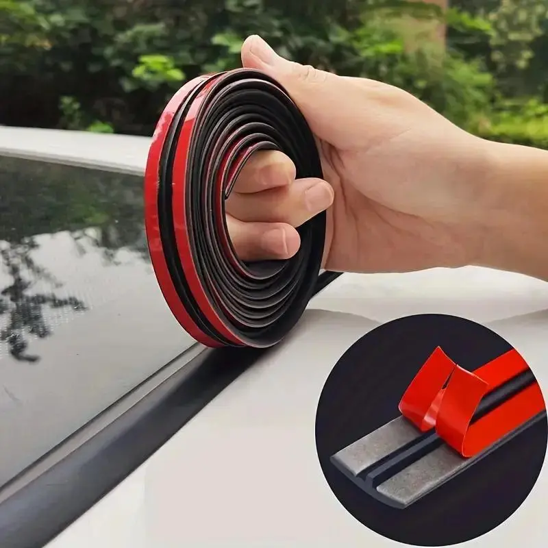 2PCS Car Windshield Rubber Seal, 20Feet Weather Stripping Trim, T-Shape 14mm+19mm Sealing Strip, Sunroof Seal Protector Guard Strip, Universal Black Waterproof Strips for Car Front Rear Windshield noise reduction