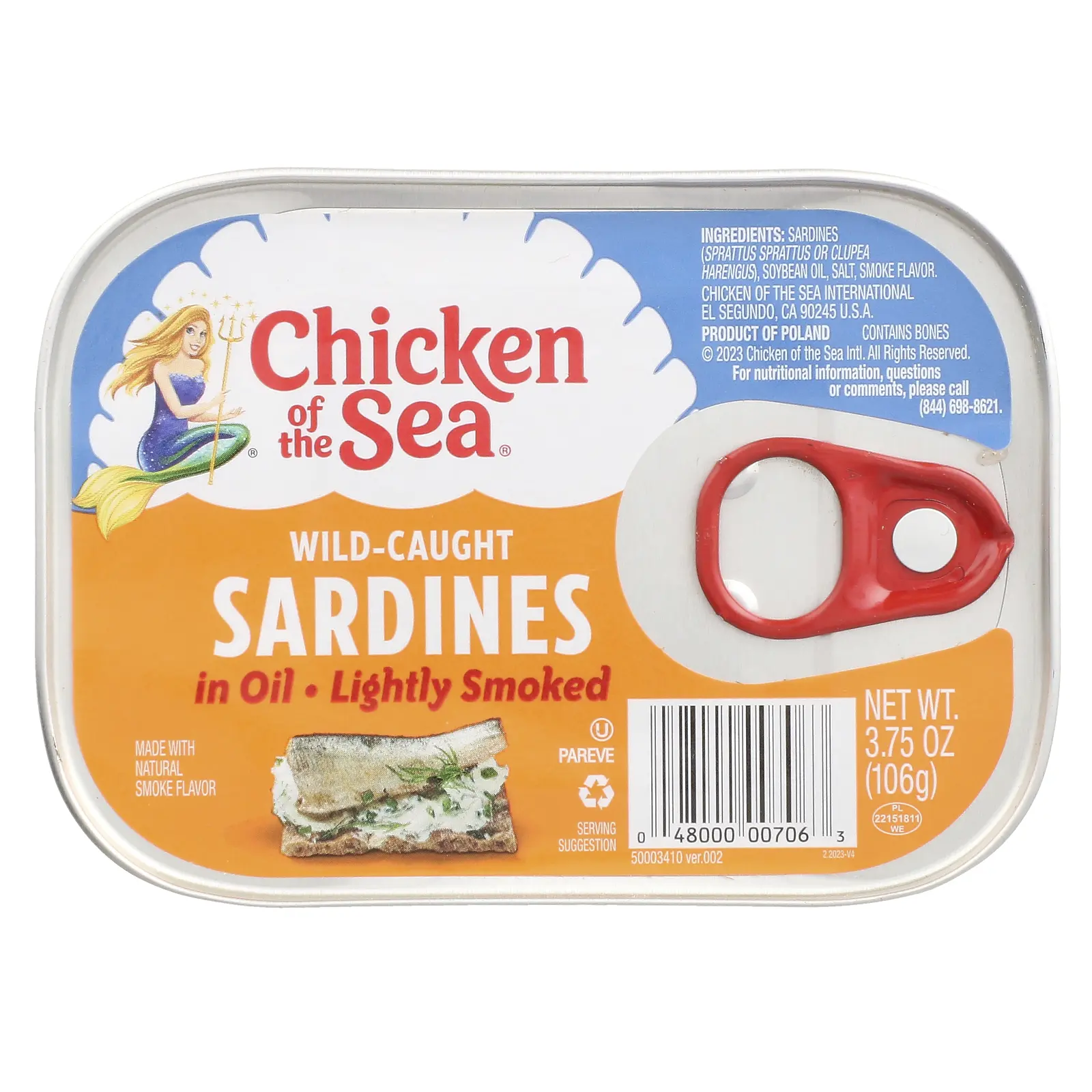 Chicken of the Sea Wild-Caught Sardines in Oil, Lightly Smoked, 3.75 oz (106 g) Chicken of the Sea Wild-Caught Sardines in Oil, Lightly Smoked, 3.75 oz (106 g)