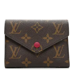 Pre-owned Louis Vuitton leather Shoulder Bags Monogram Victorine Wallet Fuchsia