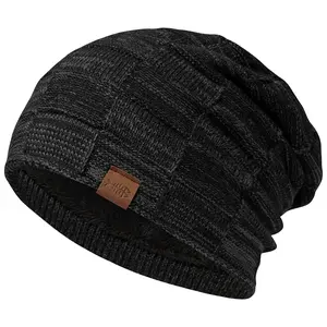 BASSDASH Winter Slouchy Beanies Thick Fleece Lined Skull Cap for Men Women Warm Knitting Hat