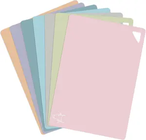 7 Pieces Plastic Flexible Cutting Boards for Kitchen, Non Slip Cutting Mats with Food Icons, Easy-Grip Handles, BPA- Free, 15"X12" CHEODIN