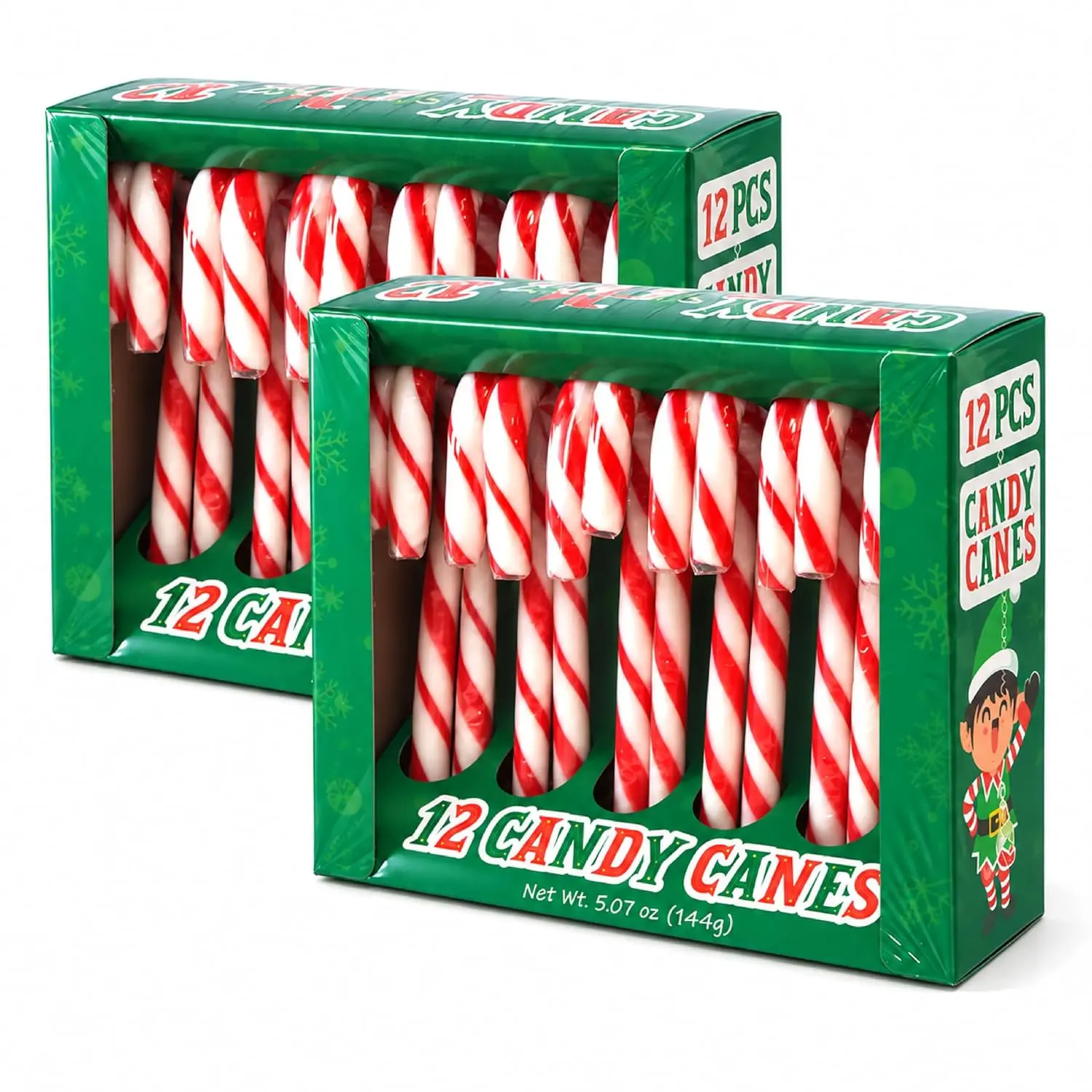 Christmas Candy Canes, Classic Red and White Peppermint Flavor, 12 Count (Pack of 2), Bulk Candy Canes Individually Wrapped for Kids and Adults, Great Candy Cane Gift Set