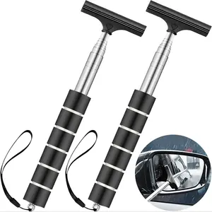 2 Piece Side Mirror Scraper, Retractable Car Wiper, Portable Cleaning Tool for Rainy Foggy Weather, Universal Accessories