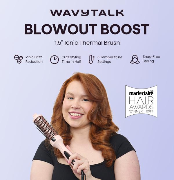 Wavytalk Thermal Brush, Blowout Boost 1.5 inch Heated Round Brush for Blowout Look, Dual Voltage, Pink, Sakura, Tourmaline Ceramic, Negative Ion Technology, 5 Temperature Settings, Less Damage Wavytalk Thermal Brush, Blowout Boost 1.5 inch Heated Round Brush for Blowout Look, Dual Voltage, Pink, Sakura, Tourmaline Ceramic, Negative Ion Technology, 5 Temperature Settings, Less Damage