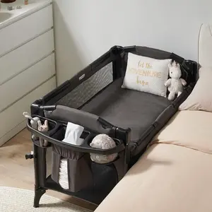 4 in 1 Baby Bassinet Bedside Sleeper, Baby Bedside Crib 4 Functions, Bedside Bassinet Crib Sleeper, Playard, Changing Table, Baby Bassinet for Newborn Baby