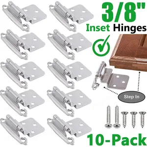 10-PACK Kitchen Door Cabinet Hinges Self Closing 3/8" Offset Inset Face Mount Self Close