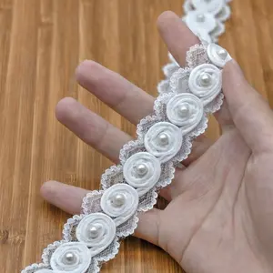 Lace Trim Fabric Material, DIY Sewing Supplies, Decorative Applique Patch for Curtains Shoes Dresses, Craft Embellishments