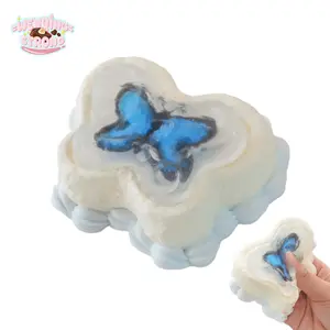 [WenQing Taba Squishy] Transparent butterfly-Handmade taba squishy/squishy toy, full silicone rebornsquishy, ​​​​fidget toy, 138g taba squishy, ​​​​perfect gift for boys and girls,