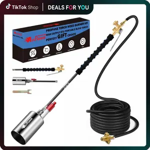 【Fathersdaygift】NEW Propane Torch Weed Burner Kit, Weed Torch Blow Torch with 10FT Hose, Heavy Duty Garden Torch with Turbo Trigger for Flame Weeding,Roofing, Melting Ice Snow, SummerVibes #fathersdaygift