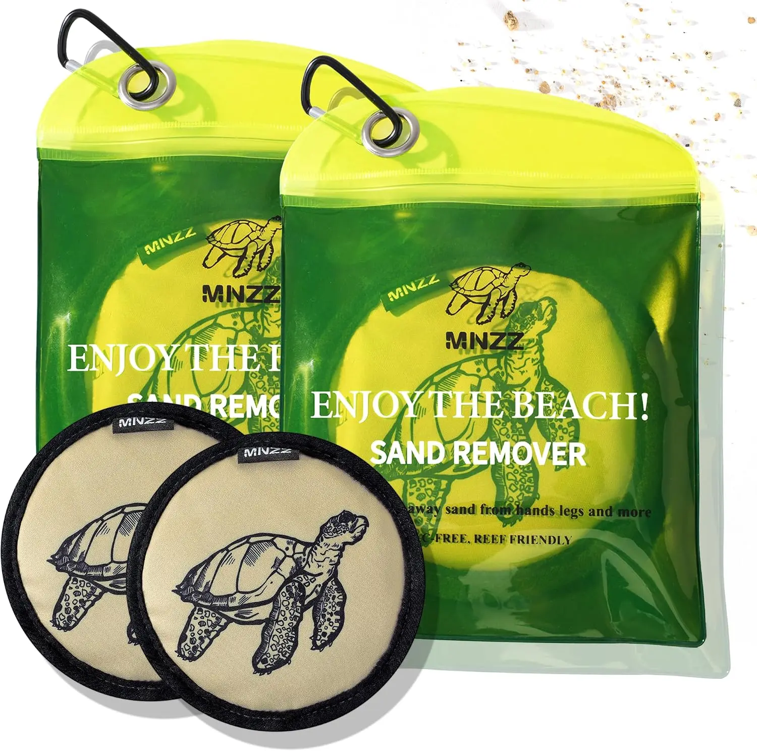 Beach Sand Remover Sand Eraser Adult Women Men Summer Essentials Sunscreen Chair Cover Towel Blanket Shell Tote Bag Tent Umbrellas Shovel Castle Building Cup Holder Clip Hat Canopy Shade 2PcsGift.