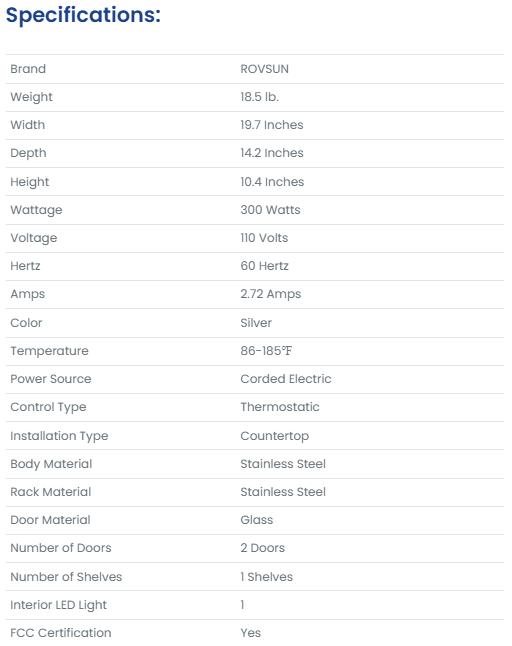 [TOP RATED - FLASH SALE] ROVSUN 1-Tier 14" Countertop Heated Display Case with Front & Rear Doors