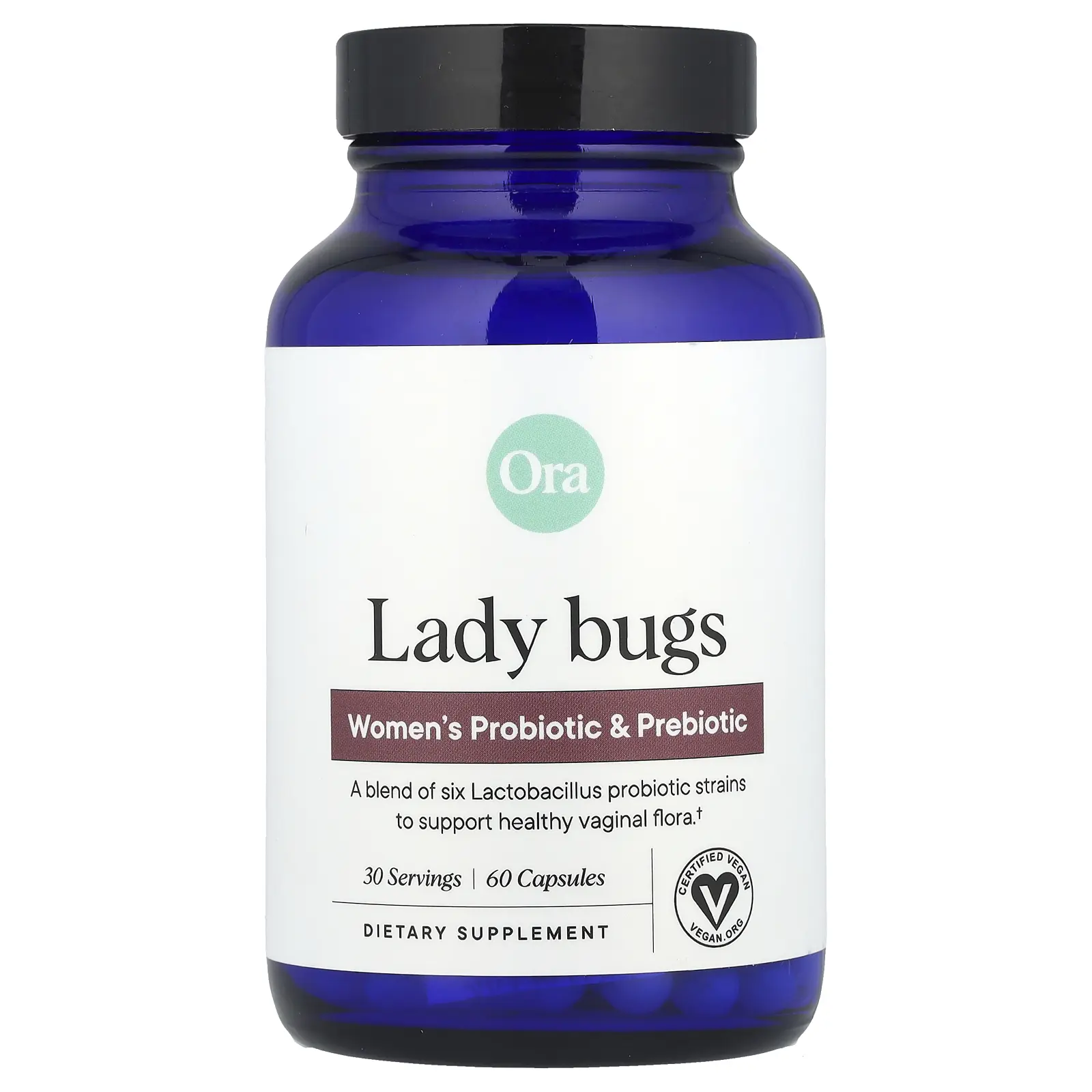 Ora Lady Bugs, Women's Probiotic & Prebiotic, 60 Capsules