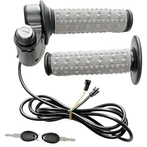 Full Twist Throttle Fits for Ridstar Q20, True Plug and Play Taper Handles Ebike Throttle 12V-72V Wide Voltage with Key Lock, Fits E-Bike & E-Scooter