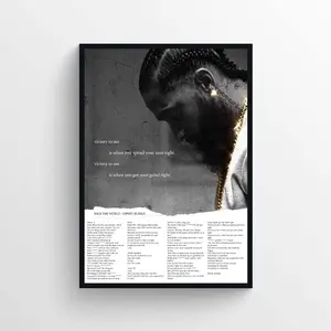 KHUBAWORLDWIDEASSOCIATION  Nipseyyy Hussleee - Face The World Lyric Poster  - Home Decor|Wall Art|Hip Hop/Rap Music|Album Poster