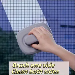 Window Screen Cleaning Brush, Dry Wet Dual Use Window Brush, Handheld Mesh Brush, Thick Glass Plastic, Home Office Hotel Window Cleaner, Window Cleaning Tool