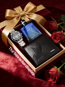 Valentine's Day Gift Set for Him with Elegant Watch, Stylish Wallet, and Romantic Perfume, Perfect Choice for Showing Love
