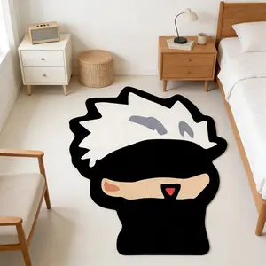 Q Version Alien Plush Kawaii Rug, Anime Theme Bedroom Bedside Mat, High Elastic Non-Slip Gaming Room Decoration, Perfect for Kids & Adults