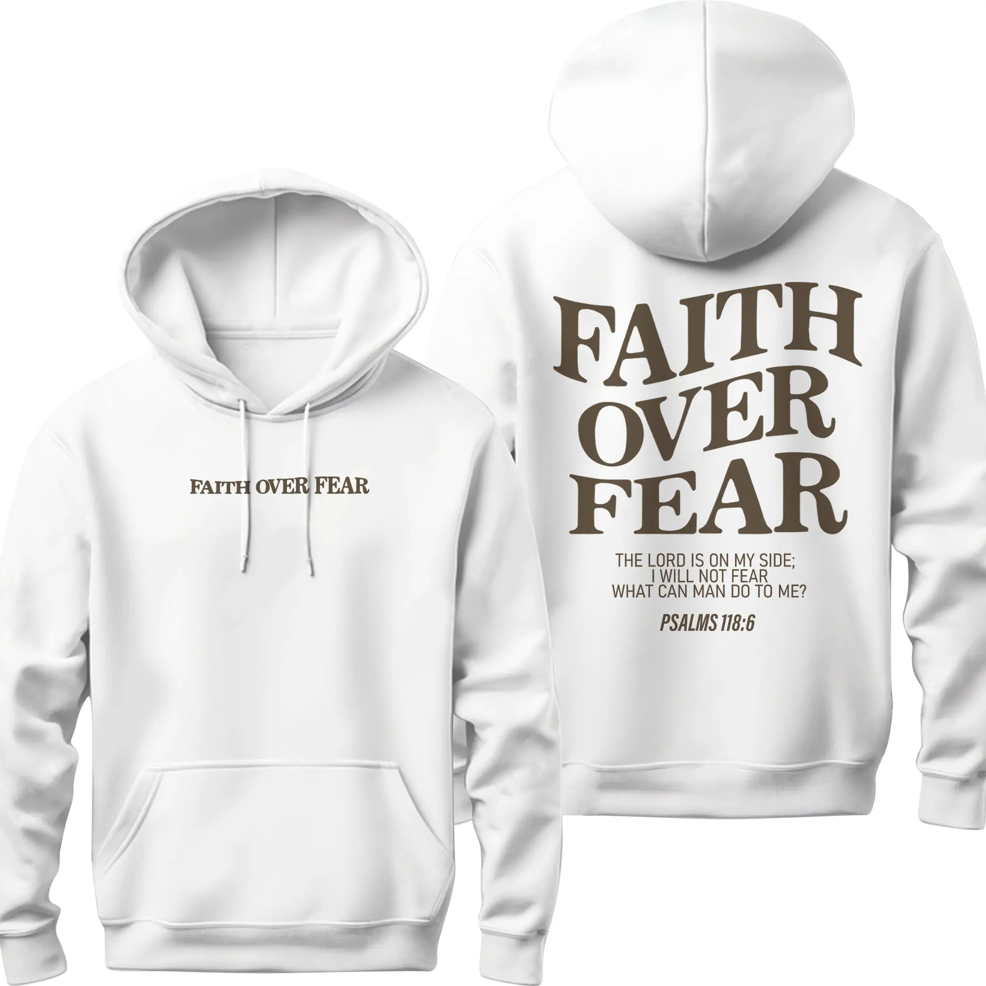 Faith Over Fear Christian Hoodie Christian Sweatshirt Jesus Hoodie Trendy Hoodie Bible Verse Shirt Aesthetic Clothes Aesthetic Hoodie and Sweater; T-shirt Cotton Menswear Polyester Tops Underwear Pullover