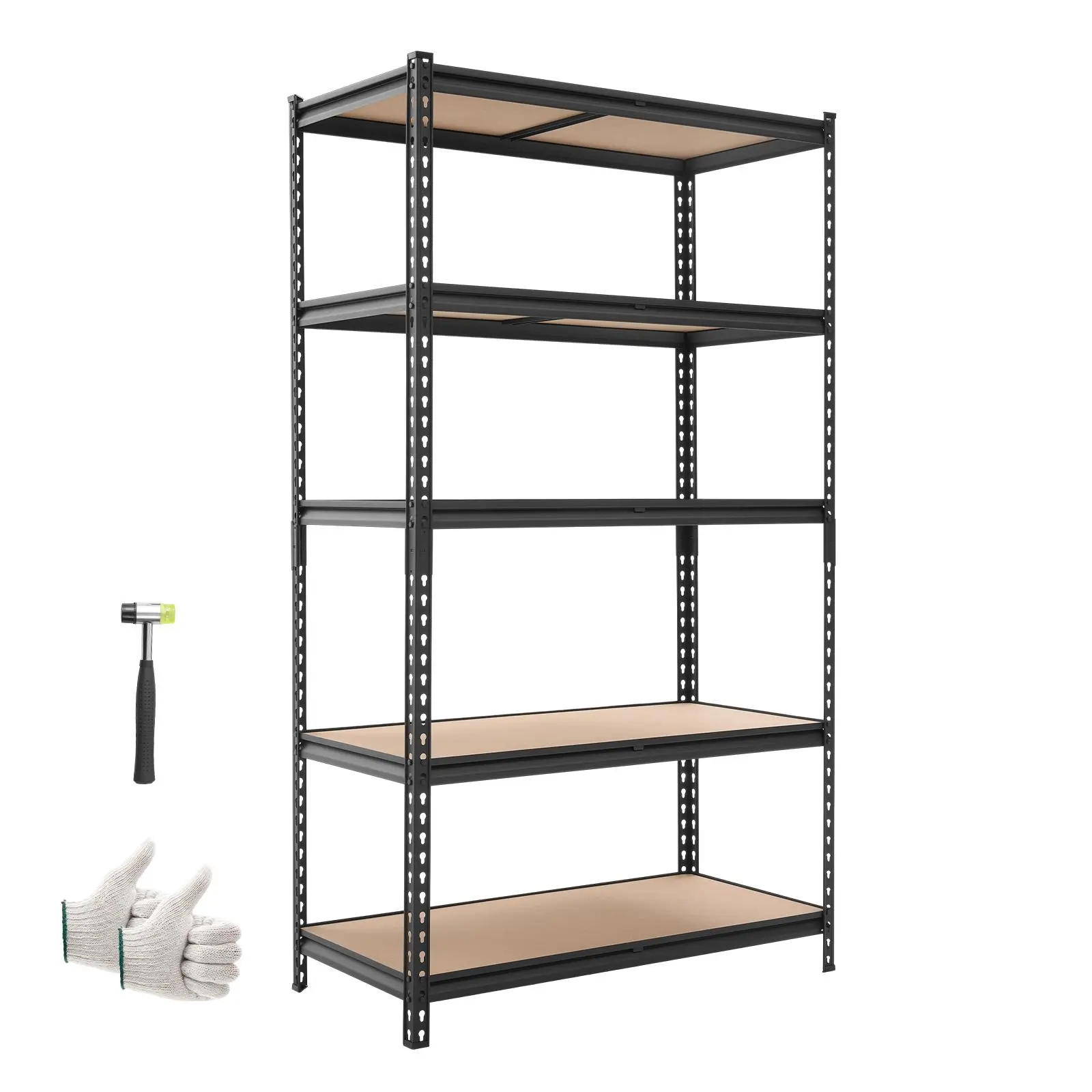 【Summerfinds】VEVOR Heavy Duty Metal Storage Shelves, 5-Tier Adjustable, 2500 lbs Capacity Organizer, Expandable Utility Rack, 40.35" W x 20.35" D x 71.38" H for Garage, Basement