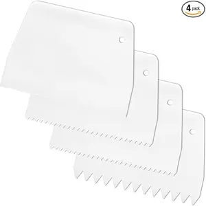 4PCS Adhesive Spreader Kit – Plastic Notched Glue Trowels for Epoxy, Resin & Flooring Applications