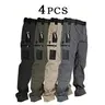 HOMUG Men's 4-Pack Tactical Cargo Pants are crafted from a brand-new 230g/m² fabric, featuring multiple pockets and zipper closures. Available in a variety of colors, these pants are ideal for spring and summer wear.Size Up for a Looser Fit