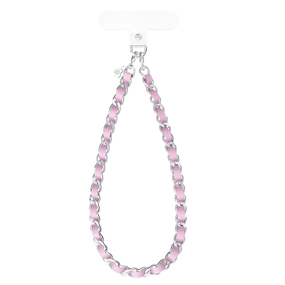 Velvet Caviar Pink Leather Chain Phone Charm - Premium Handmade Accessory for iPhone & Android, Unique Style, Durable, Perfect Gift for Any Occasion