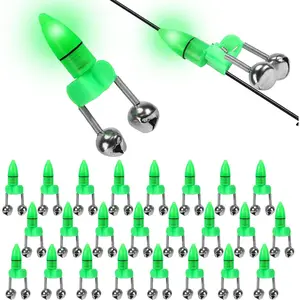 25 PCS Fishing Rod Bells with Tip up Lights, Dual Fishing Bite Alarms for Fishing Poles, Bright LED Fishing Lights for Night Fishing, Ice Fishing, Anti-Slip Clip Fishing Alert Bells for Rods