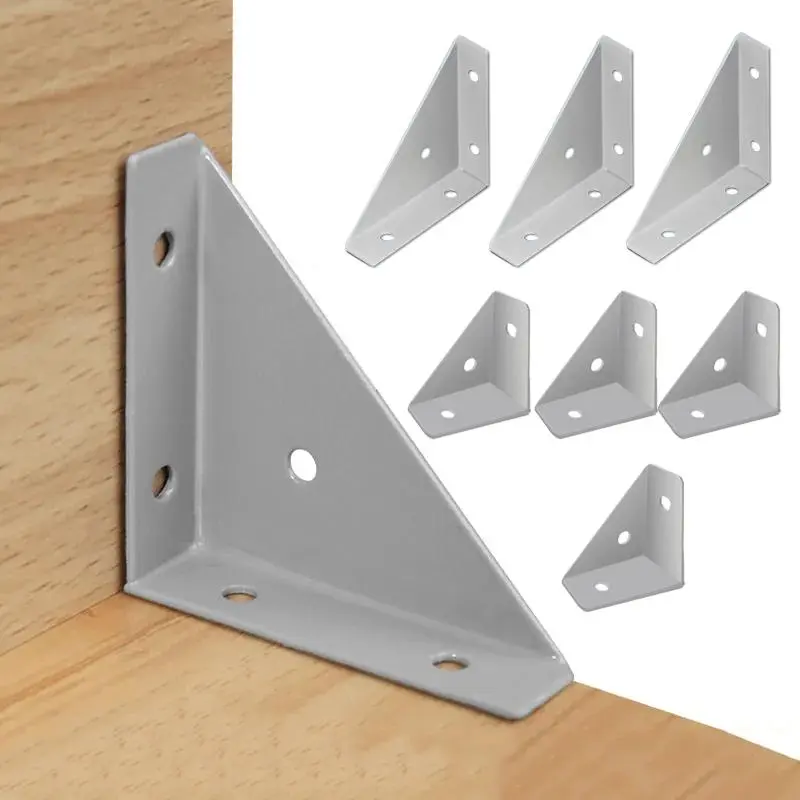 Triangle Bracket, Universal Furniture Corner Connector, Furniture Fastener Connector, Heavy Duty Fastening, Corner Code Metal-Bracket, Triangle Straight Corner Bracket, Sturdy Bracket, Metal Corner Brackets