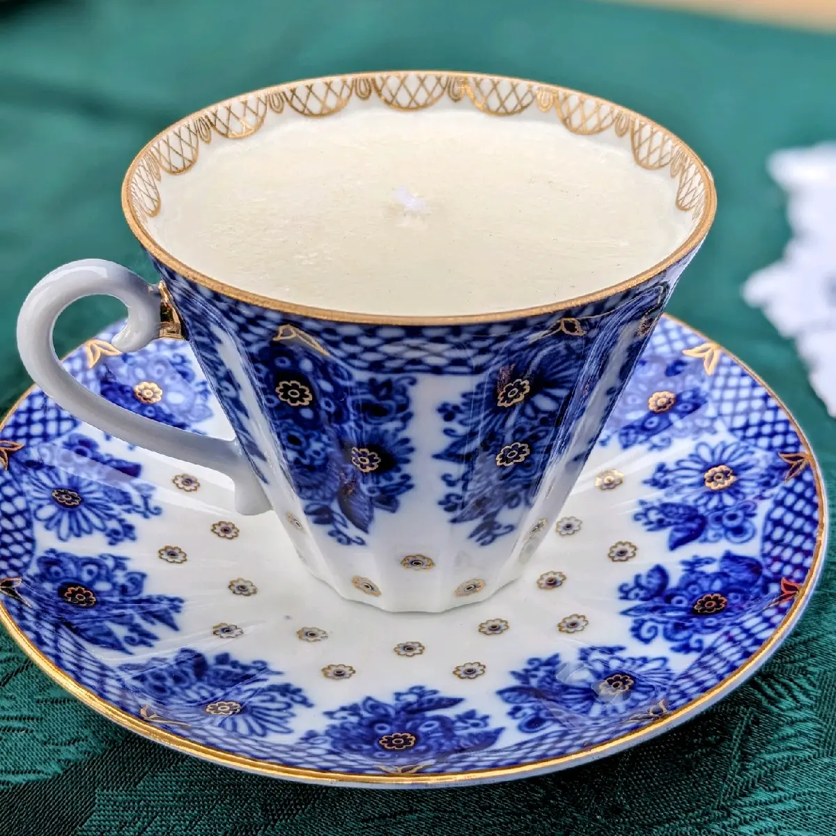 Russian Bone China Tea Cup Candle Eucalyptus