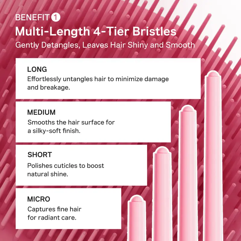 Multi-length four-tier bristles