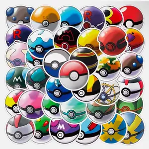 50 PC Pokemon Pokeballs Stickers for Hydroflask Computer Cartoon Decal Pikachu