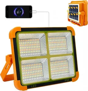 Portable LED Work Solar Light 100W 16500mAh 10000 LM with Stepless Brightness Job Site Battery Rechargeable LED Floor Light for Emergency Worklight for Hurricane