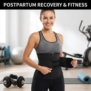 Women's Waist Trainer Sweat Belt Shaper, Sports Fitness Tight Chest Corset Abdominal Cincher Zipper Single Waistband