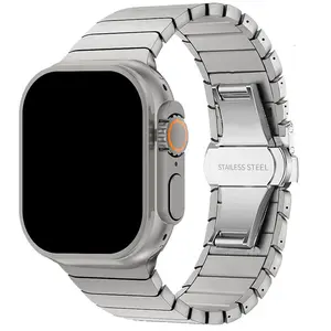 Stainless Steel Watch Band, Luxury Business Watch Band for Apple Watch Ultra2 10 9 8 7 6 5 4, Link Stainless Steel Bracelet for iWatch 49mm 46mm 45mm 44mm, Wearable