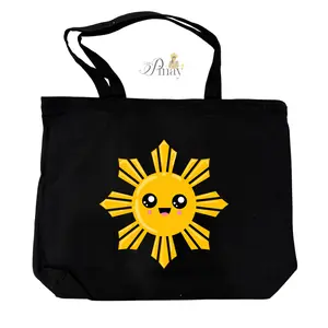 CUTE FILIPINO Sun Zippered Tote Bag - Lightweight Design, Ideal for Everyday Use, Versatile for Travel and Daily Storage