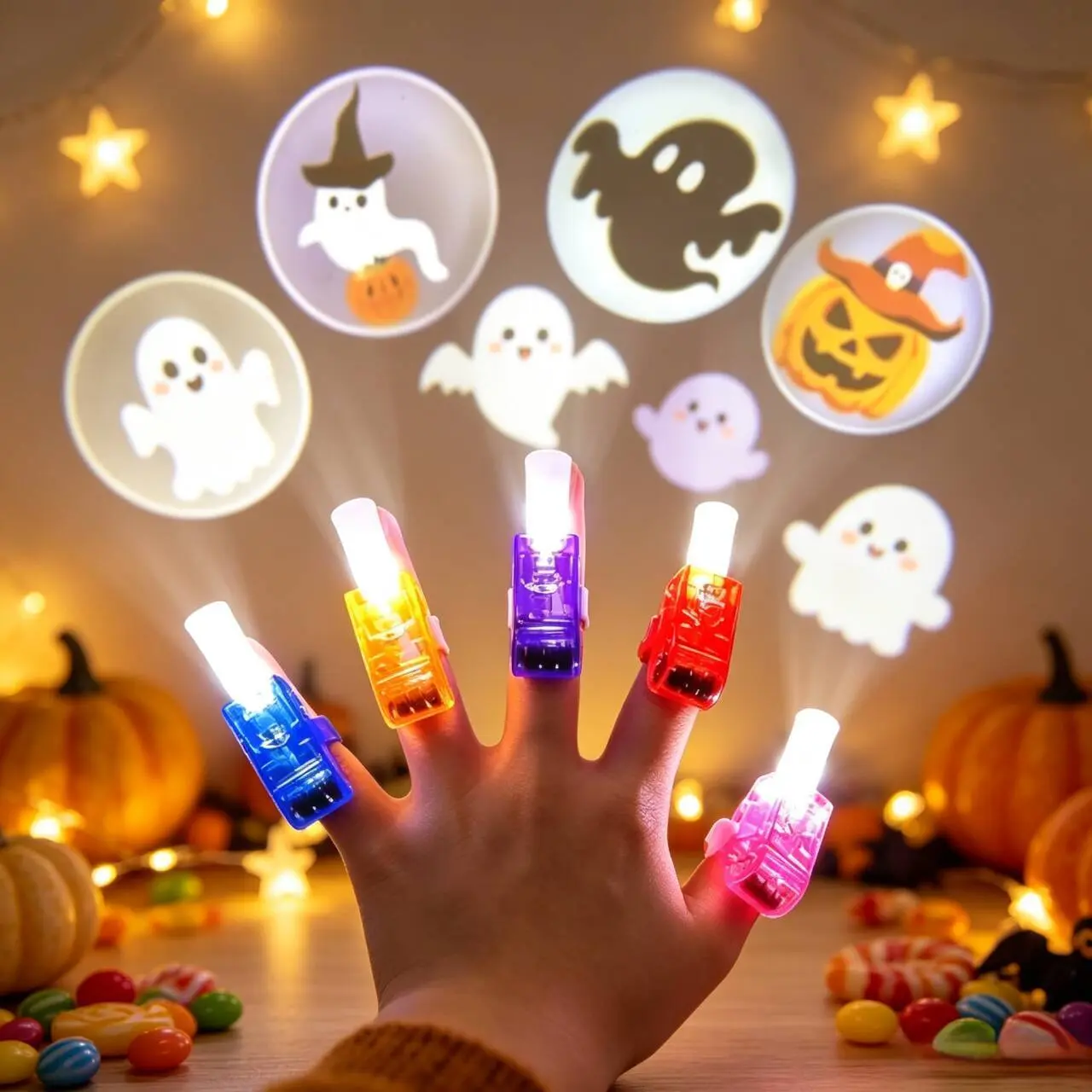 36 PCS Halloween LED Finger Lights, Halloween Party Favors for Kids LED Light Up Toys Classroom Rewards Gifts, Halloween Treats Goody Bag Filler