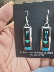 Galaxy Arrow Head Earrings with Natural Stones with Sterling Silver