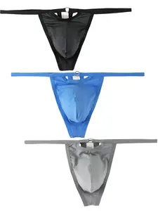 3pcs Men's Ultra-Thin Striped Underwear Set, Transparent Elastic Fashion Briefs, Breathable Comfort Summer Shorts, 3-Pack