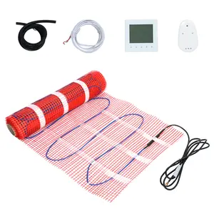 Floor Heating Pad with Digital Programmable Thermostat And Adhesive Back, Four Temperature Control Modes Uniform Heating Underfloor Heating Mat, 110V 5-35 Degree Celsius Floor Heated Warm System