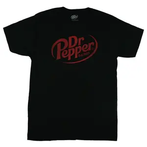 Dr Pepper T-Shirt Men's Cherry Soda Logo Design Adult Graphic Print Tee
