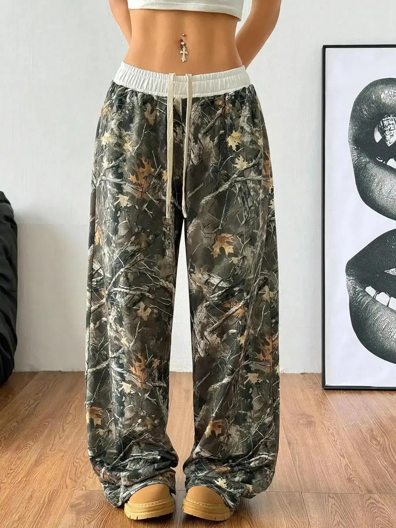 Unisex Camo Print Trousers, Casual Street Comfy Sweatpants for Daily Wear, Bottoms Fall & Winter, Cargo Pants Women, Athleisure Streetwear Sporty Fashion viral style everyday essential