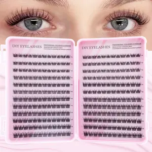 288 PCS false eyelash cluster-thick, light anime eyelashes, suitable for all eye types, soft and comfortable, suitable for novice homemade household extension, daily stage makeup, reusable, Eyelash Extensions, DIY Lash Cluster