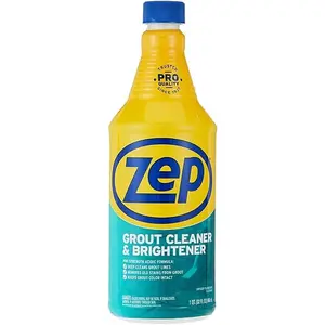 ZEP 32 fl. oz. Grout Cleaner and Brightener, tile floor cleaner, stain remover for grout, deep cleaning, professional strength, no heavy scrubbing, non-abrasive, safe acids, restores grout lines, colored grout, white grout, ceramic tile, porcelain tile