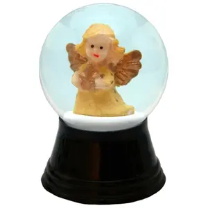 212 MAIN Small Angel Theme Perzy Snowglobe - Star Ornaments, Festive Look, Indoor Home & Festive Occasion Display Decor