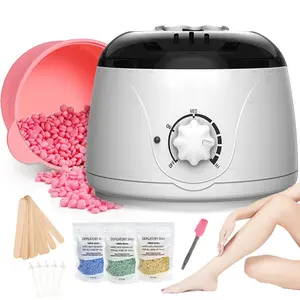 Nose Wax Kit -Wax Melt Warmer Waxing Kit for Women Men, Portable Wax Warmer for Lip Nose Eyebrow Face body Hair Removal with Wax, Applicators, Nose Sticks Silicone Pots - Black