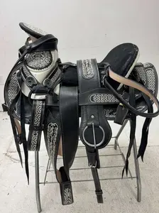 Charro Saddle 15.5” – Noir Elite Bordada – Set Completo